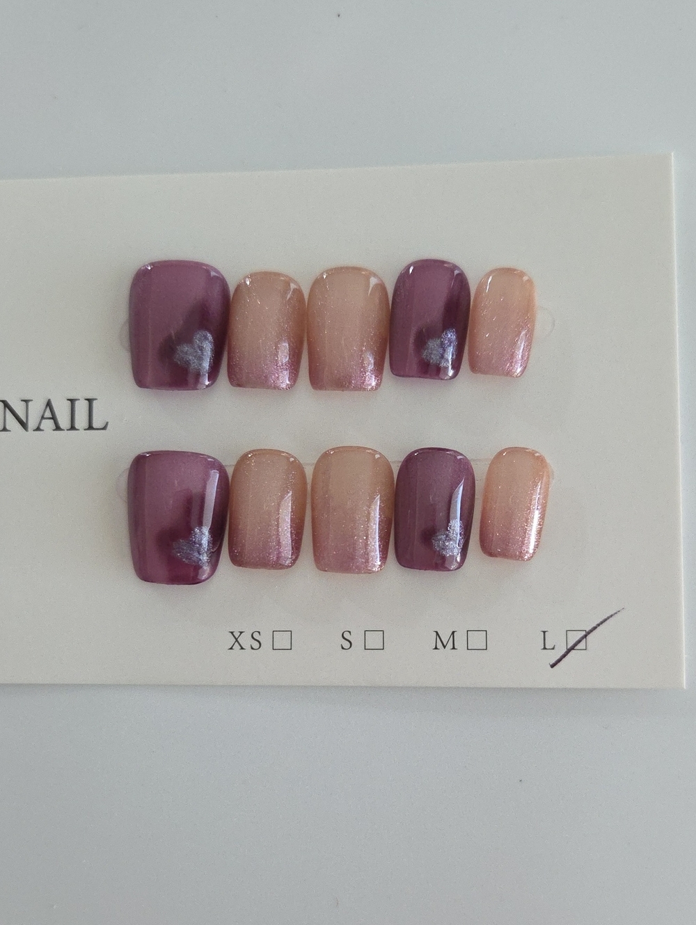 Elegant Mauve and Nude Press-On Nails - Unbranded